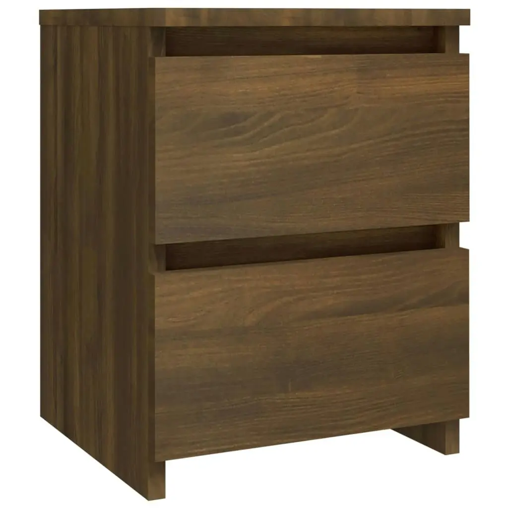 Bedside Cabinets 2 pcs Brown Oak 30x30x40 cm Engineered Wood 815332