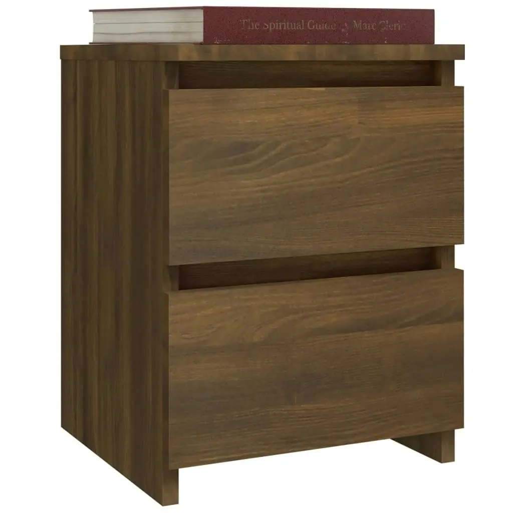 Bedside Cabinets 2 pcs Brown Oak 30x30x40 cm Engineered Wood 815332