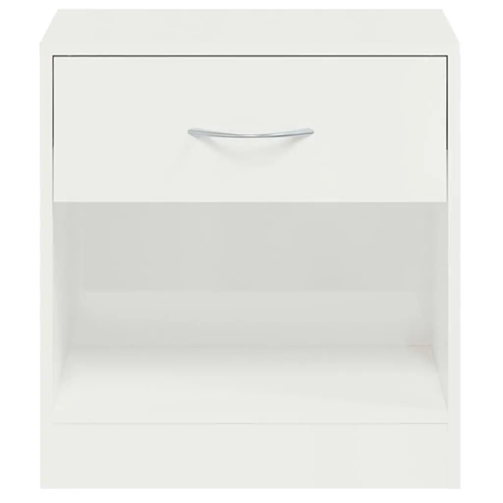 Bedside Cabinets 2 pcs with Drawer High Gloss White 342585