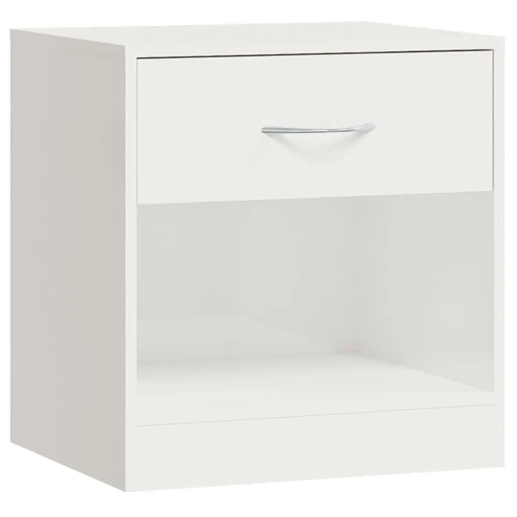 Bedside Cabinets 2 pcs with Drawer High Gloss White 342585