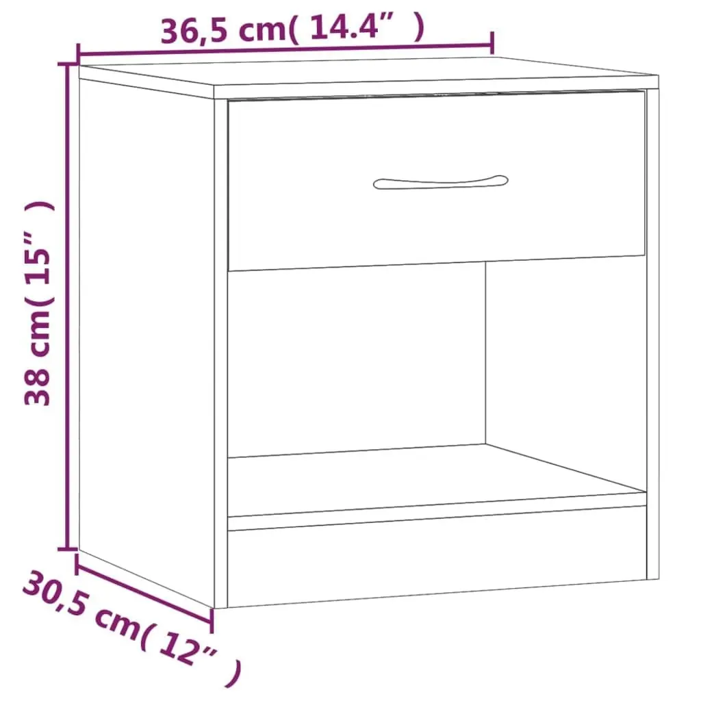 Bedside Cabinets 2 pcs with Drawer High Gloss White 342585