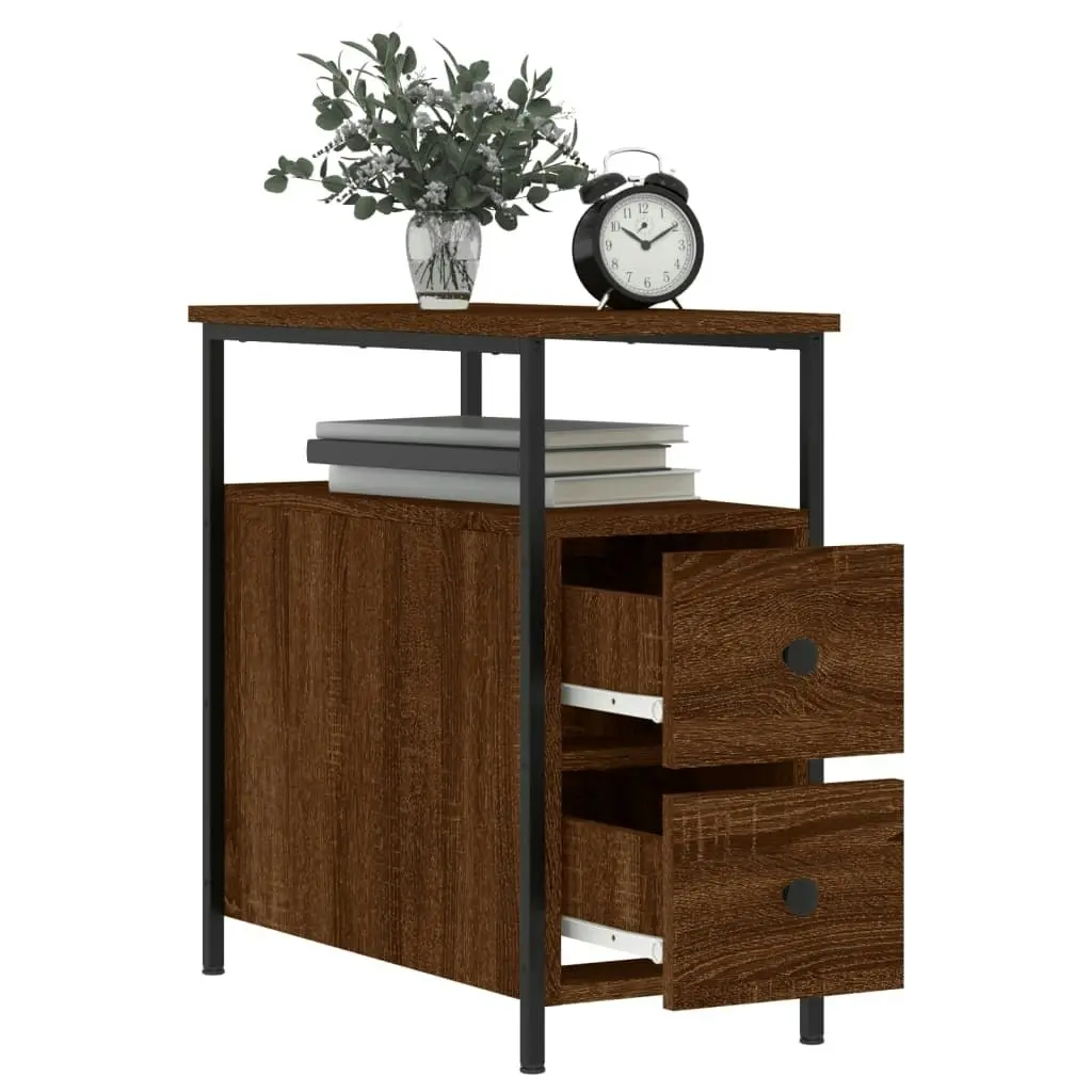 Bedside Cabinets 2 pcs Brown Oak 30x60x60 cm Engineered Wood 826072