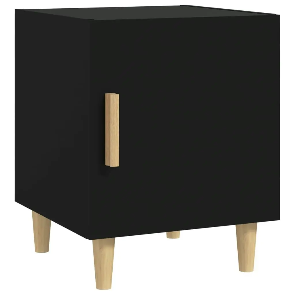 Bedside Cabinets 2 pcs Black Engineered Wood 812045