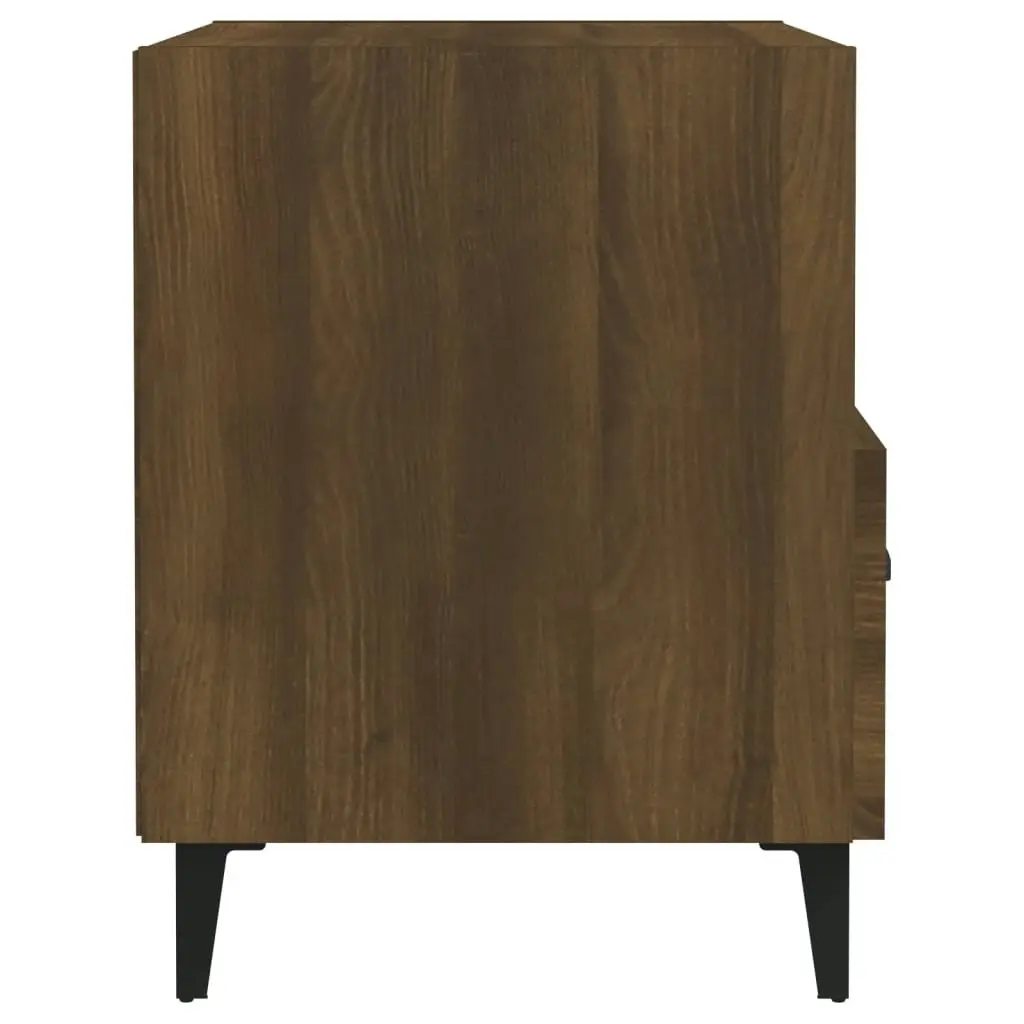 Bedside Cabinets 2 pcs Brown Oak Engineered Wood 817308