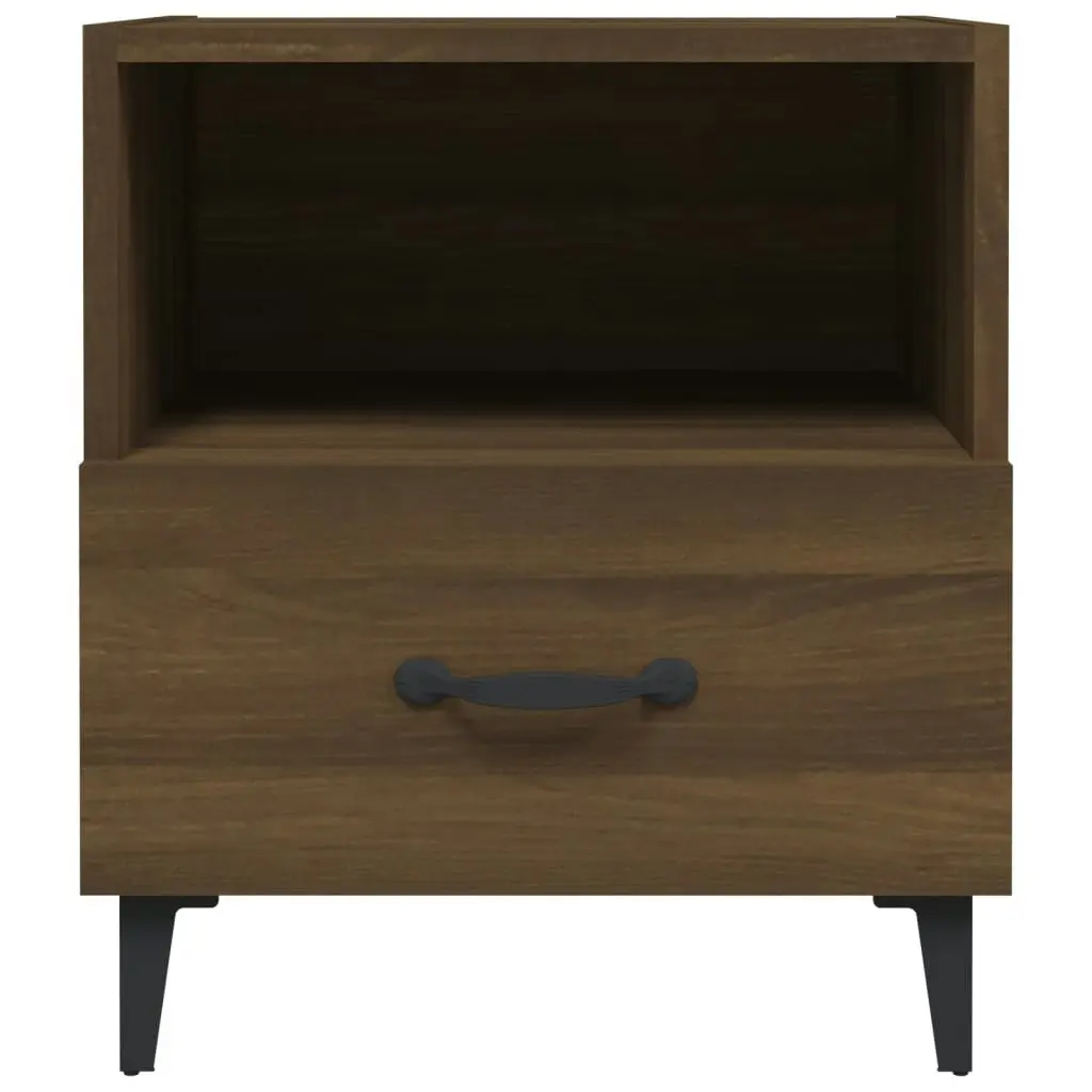 Bedside Cabinets 2 pcs Brown Oak Engineered Wood 817308