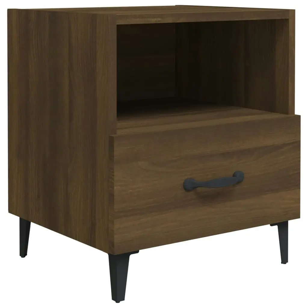 Bedside Cabinets 2 pcs Brown Oak Engineered Wood 817308