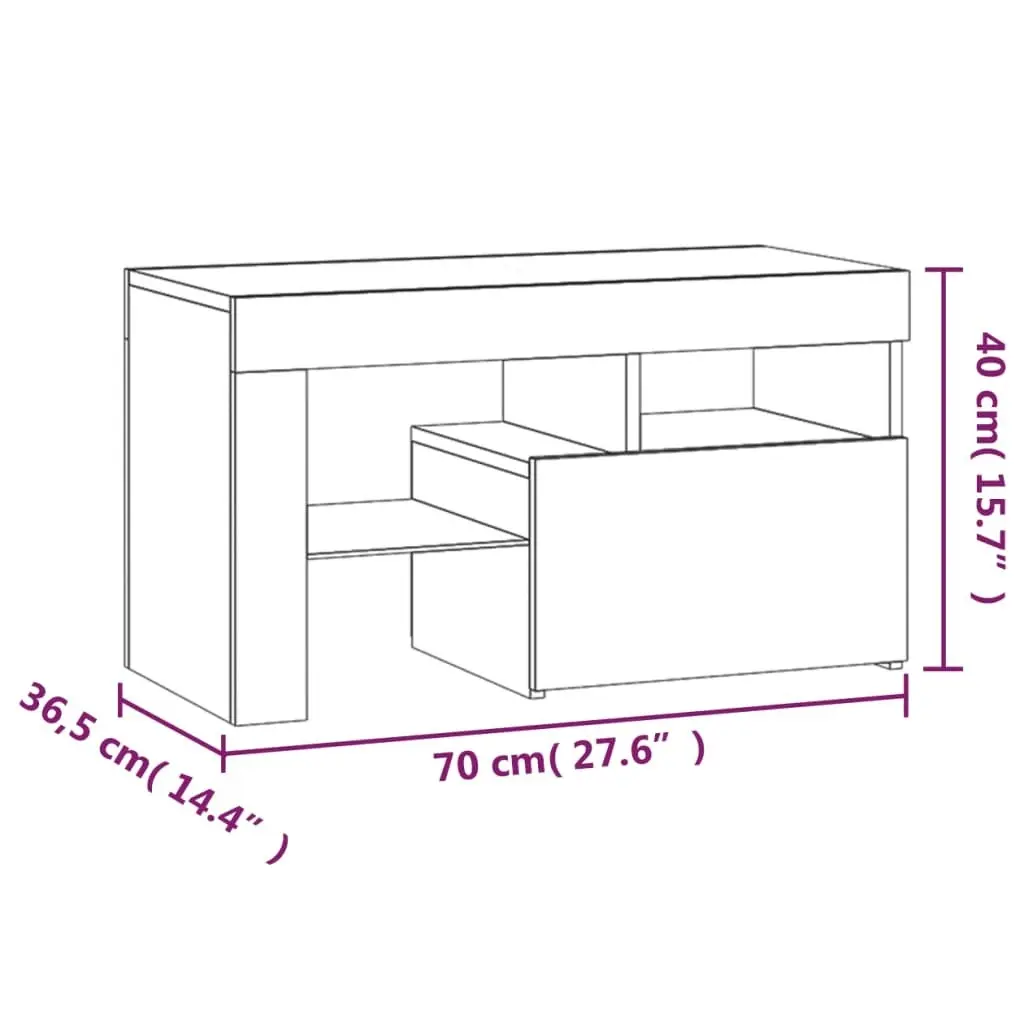 Bedside Cabinets 2 pcs with LED Lights Black 70x36.5x40 cm 3152771