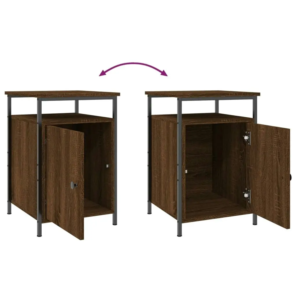 Bedside Cabinets 2 pcs Brown Oak 40x42x60 cm Engineered Wood 825872