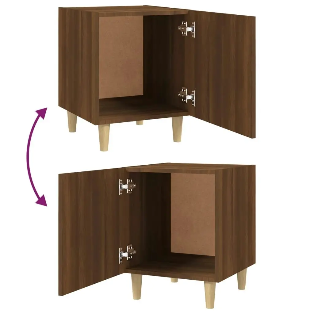 Bedside Cabinets 2 pcs Brown Oak Engineered Wood 817314