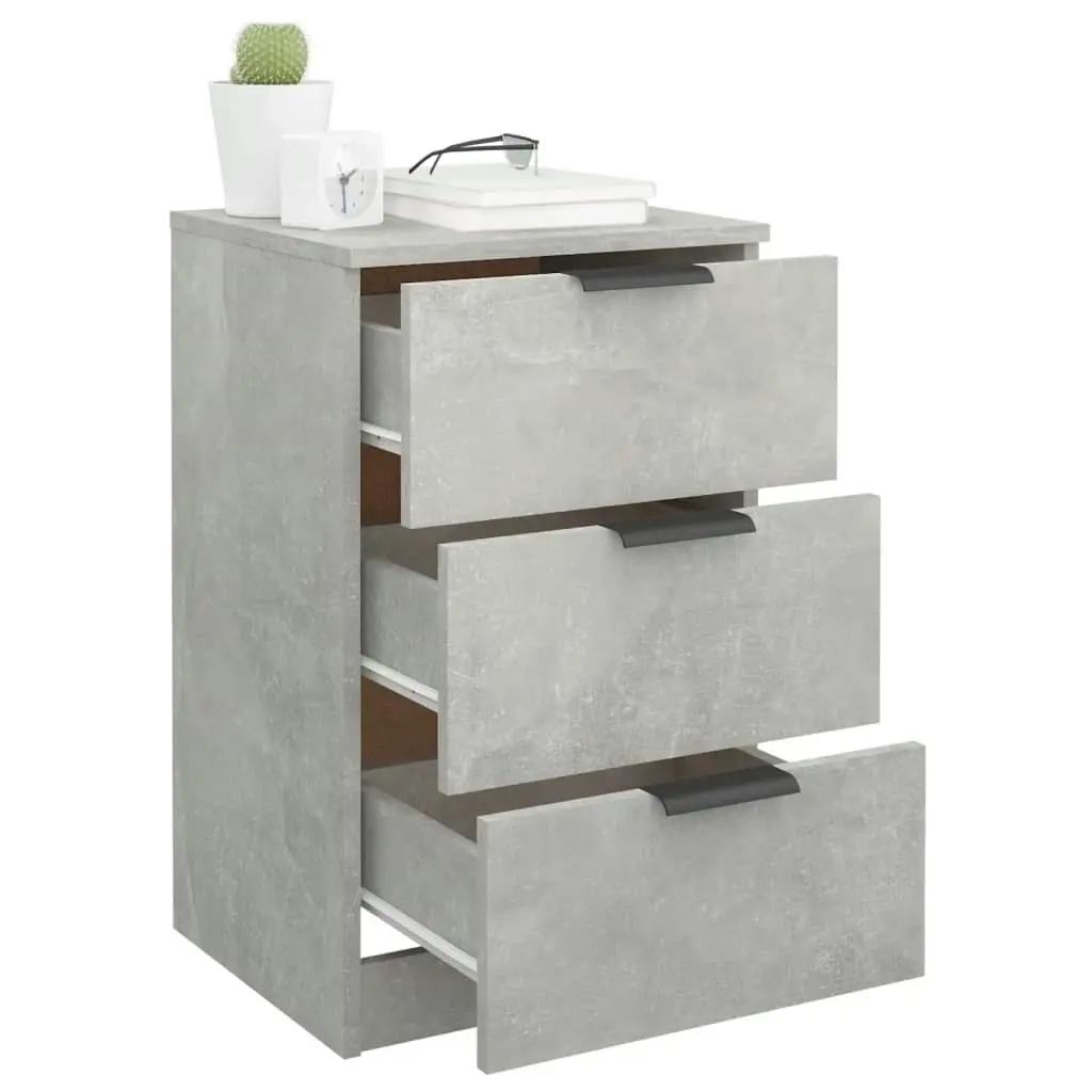 Bedside Cabinets 2 pcs Concrete Grey 40x36x65 cm 811277