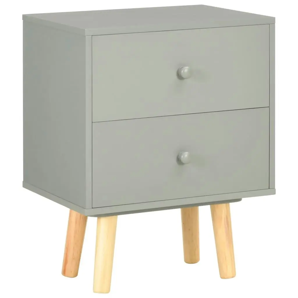 Bedside Cabinets 2 pcs Grey 40x30x50 cm Solid Pinewood 285227