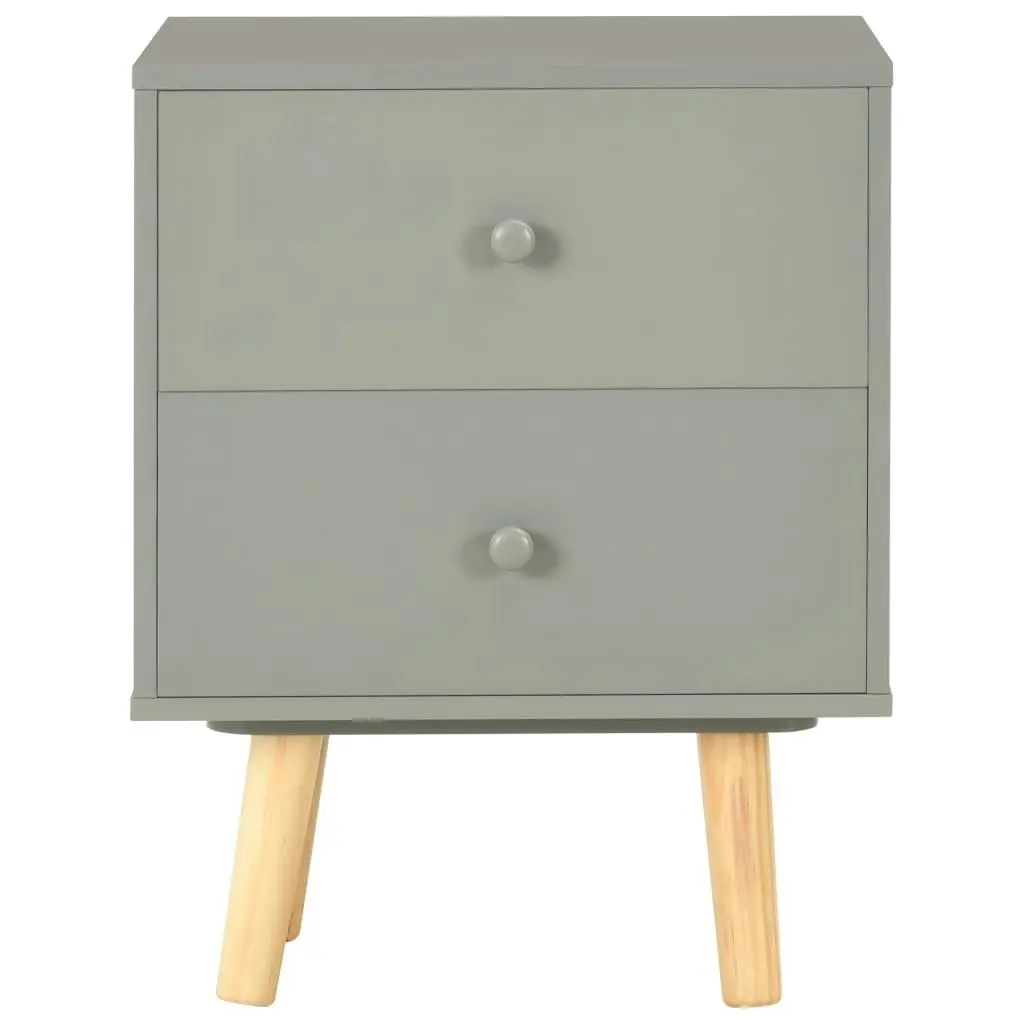 Bedside Cabinets 2 pcs Grey 40x30x50 cm Solid Pinewood 285227