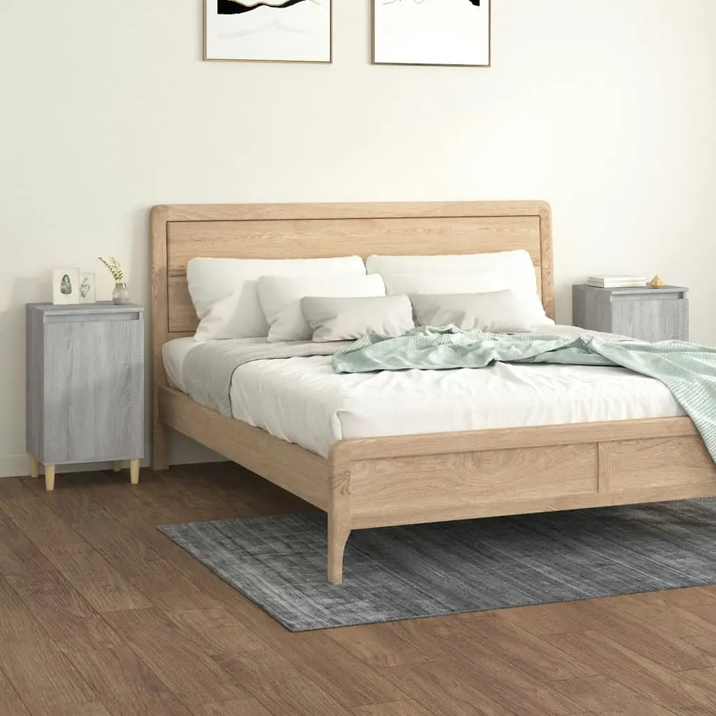 Bedside Cabinets 2 pcs Grey Sonoma 40x35x70 cm Engineered Wood 819641