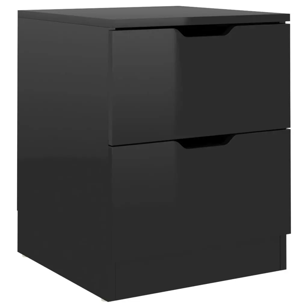 Bedside Cabinets 2 pcs High Gloss Black 40x40x50 cm Engineered Wood 326738