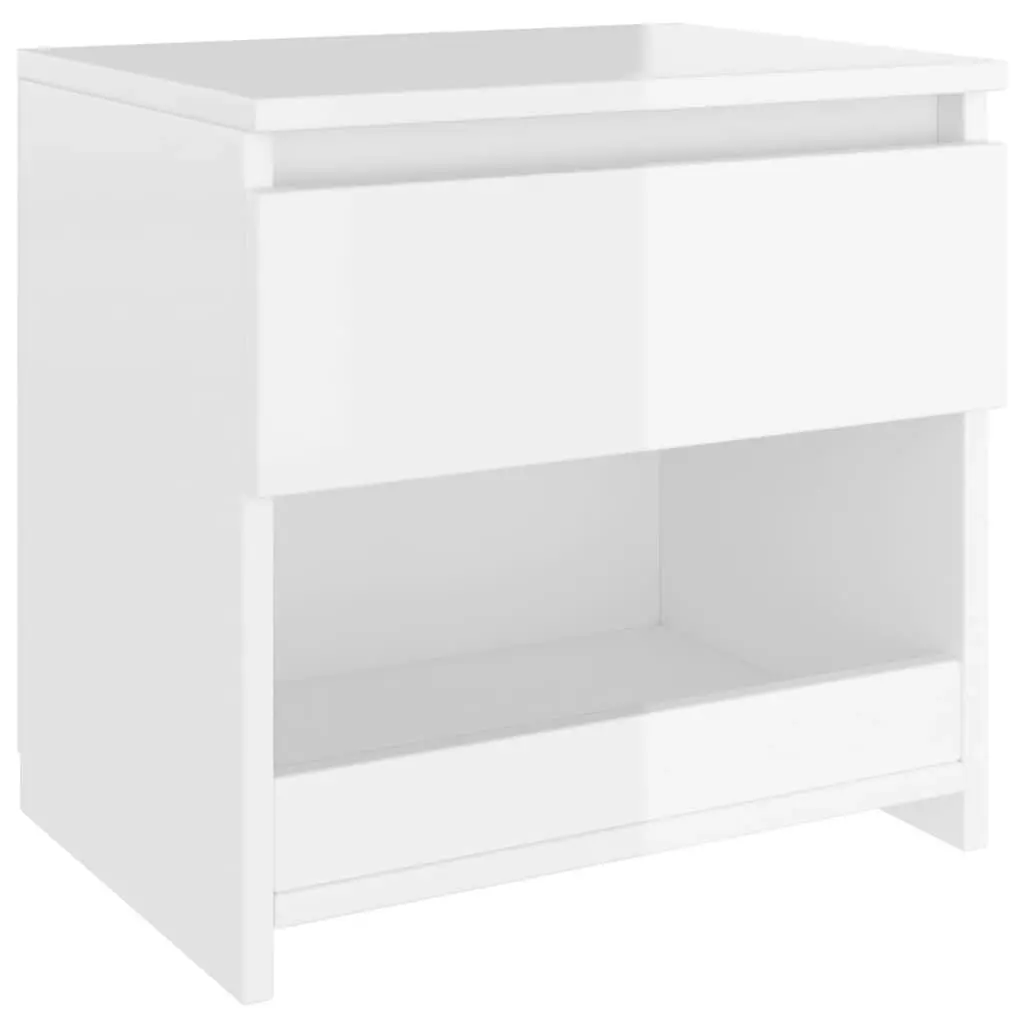 Bedside Cabinets 2 pcs High Gloss White 40x30x39 cm Engineered Wood 803456