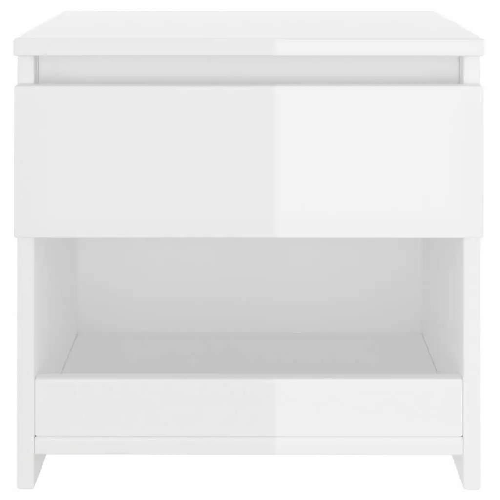 Bedside Cabinets 2 pcs High Gloss White 40x30x39 cm Engineered Wood 803456