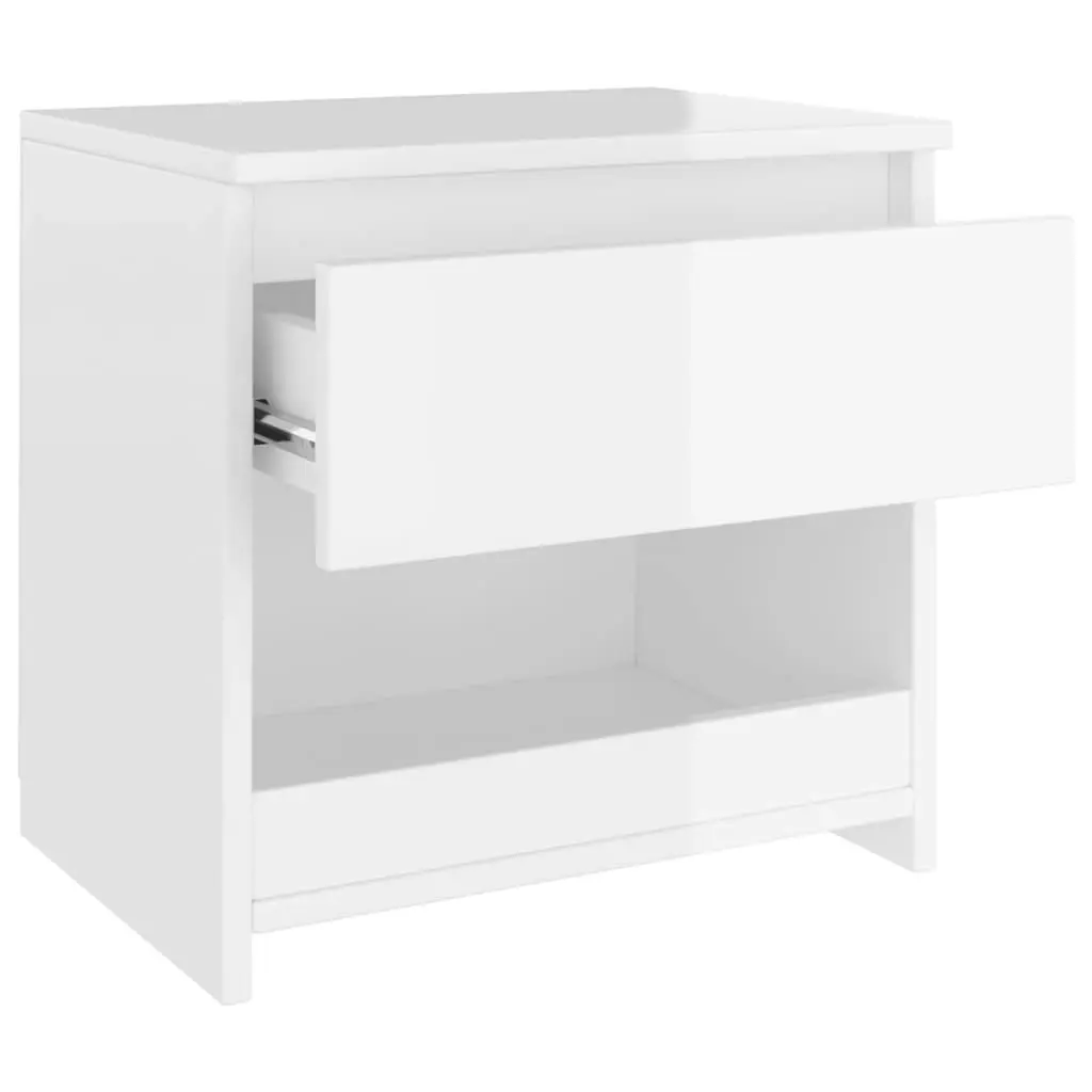 Bedside Cabinets 2 pcs High Gloss White 40x30x39 cm Engineered Wood 803456