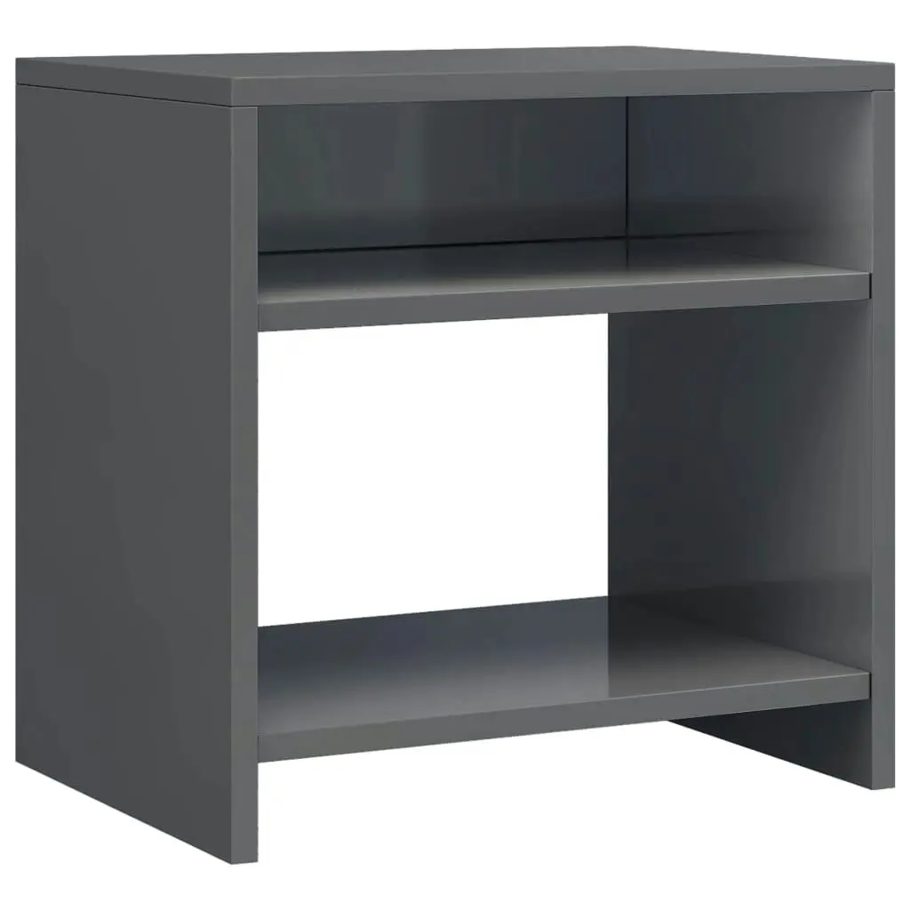 Bedside Cabinets 2 pcs High Gloss Grey 40x30x40 cm Engineered Wood 800026