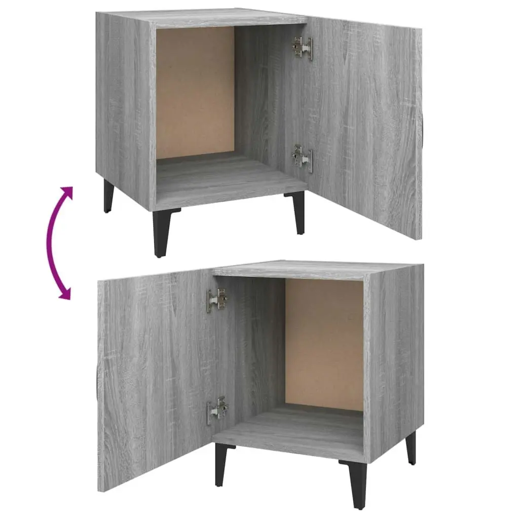 Bedside Cabinets 2 pcs Grey Sonoma Engineered Wood 817318