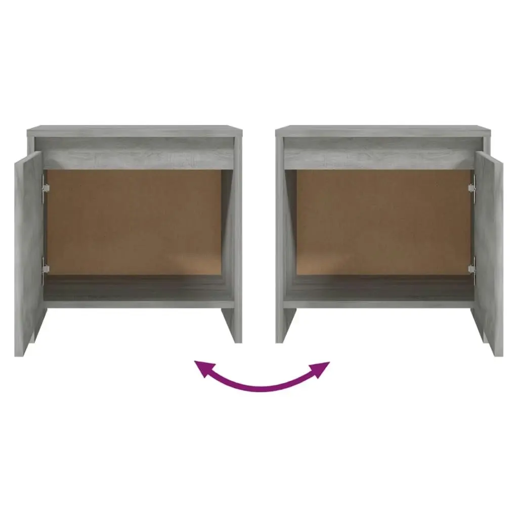 Bedside Cabinets 2 pcs Grey Sonoma 45x34x44.5 cm Engineered Wood 813047