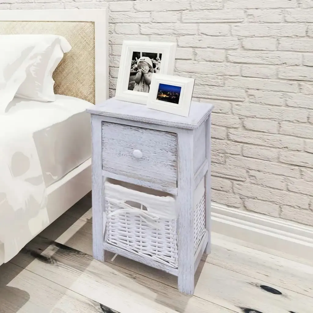 Bedside Cabinets 2 pcs Wood White 242867