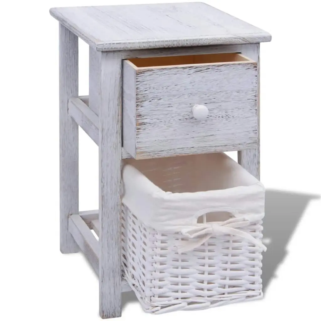 Bedside Cabinets 2 pcs Wood White 242867