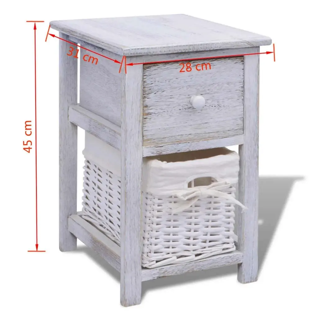 Bedside Cabinets 2 pcs Wood White 242867