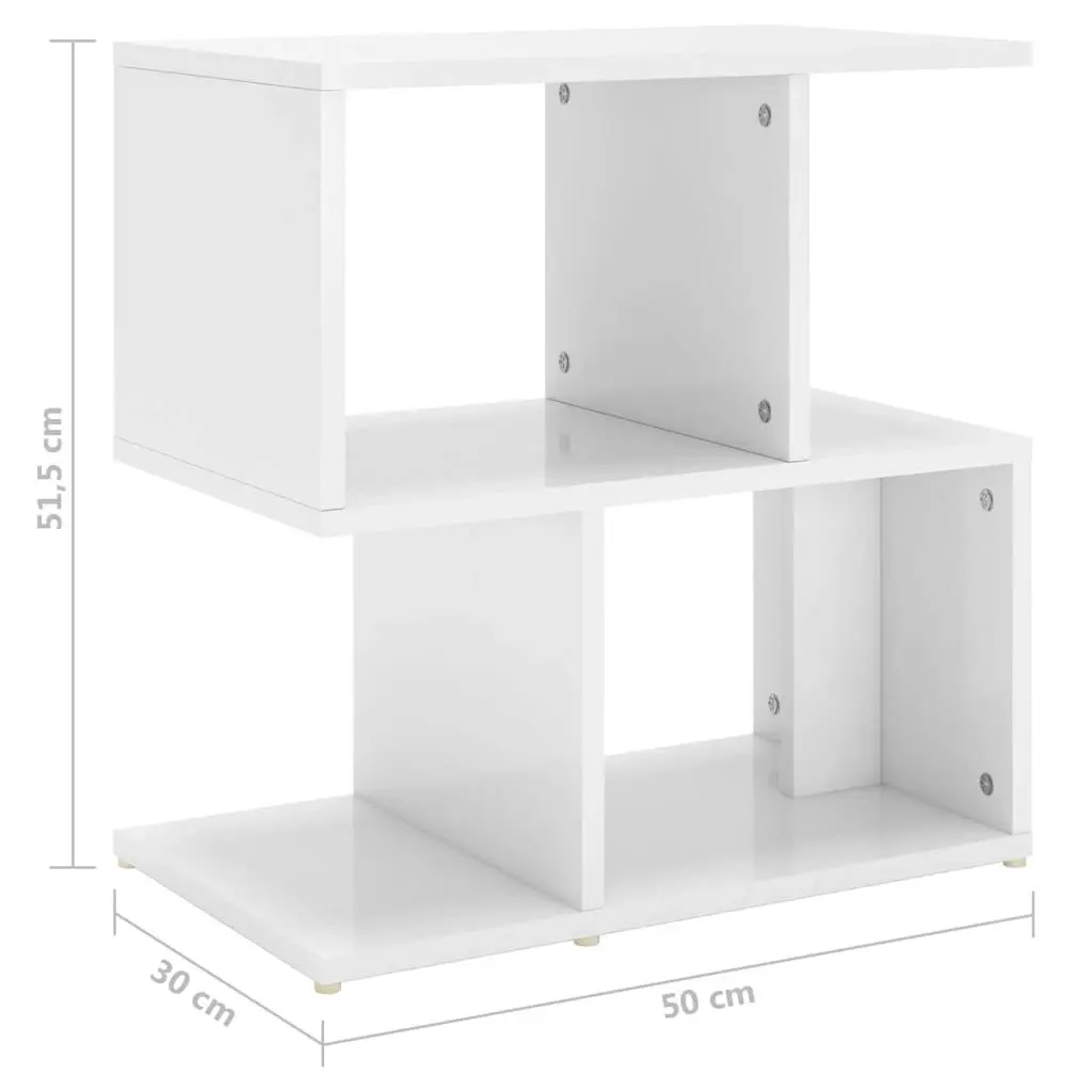 Bedside Cabinets 2 pcs High Gloss White 50x30x51.5 cm Engineered Wood 806377