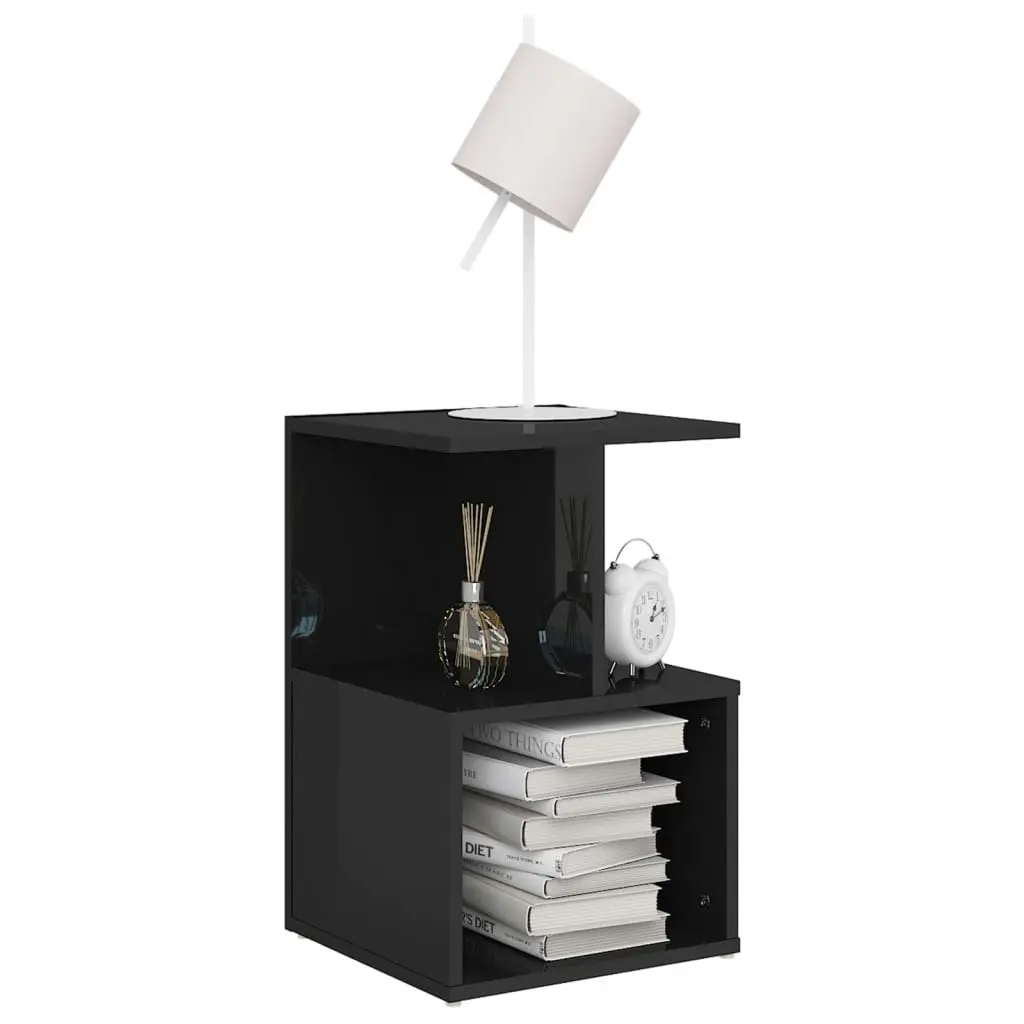 Bedside Cabinets 2 pcs High Gloss Black 35x35x55 cm Engineered Wood 806361