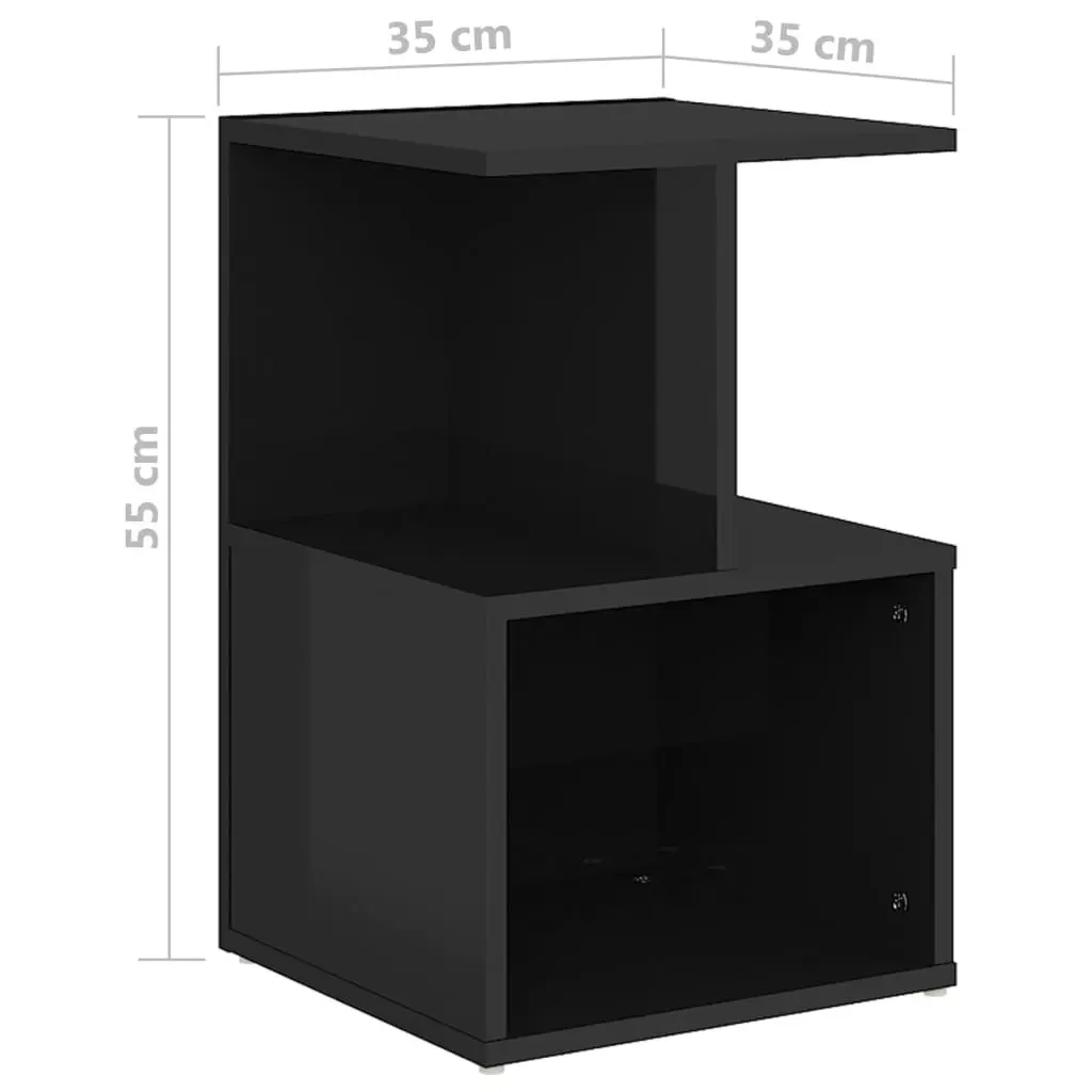 Bedside Cabinets 2 pcs High Gloss Black 35x35x55 cm Engineered Wood 806361