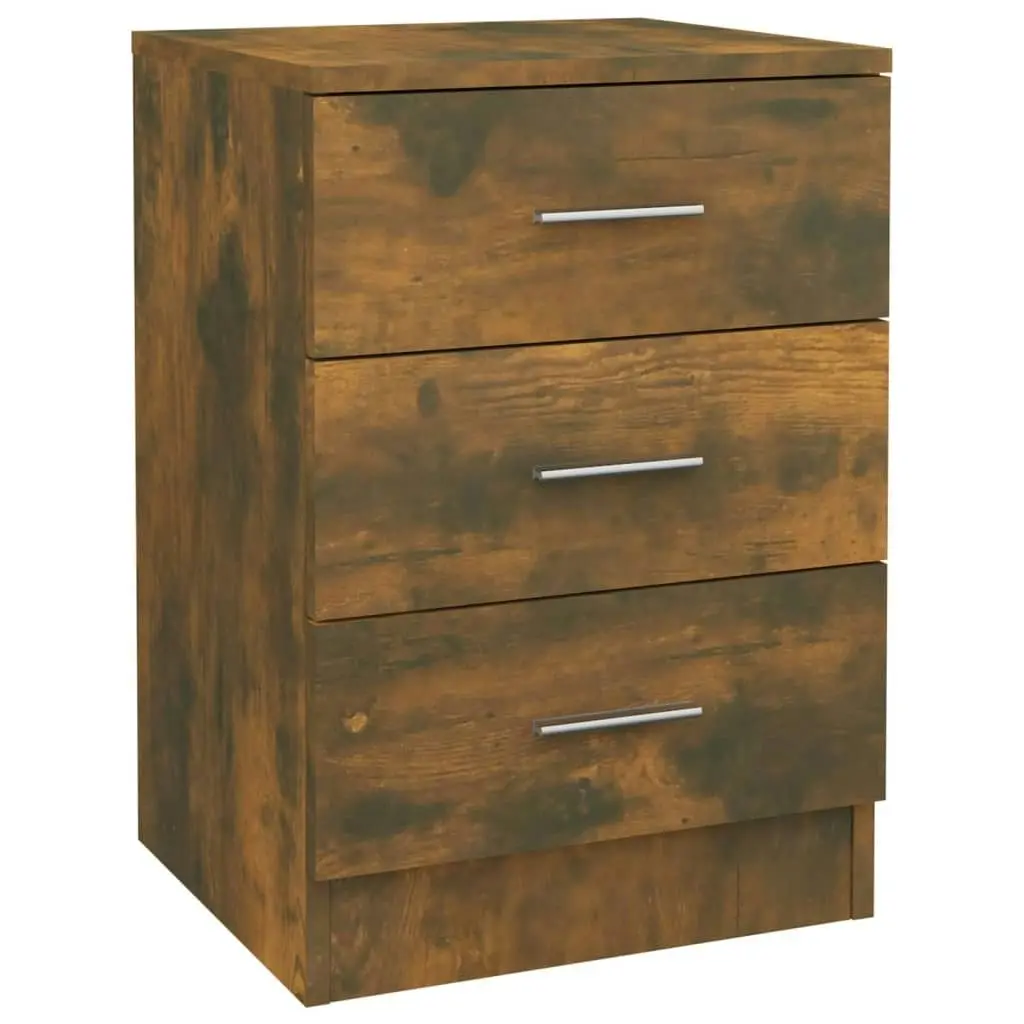 Bedside Cabinets 2 pcs Smoked Oak 38x35x56 cm Engineered Wood 815322