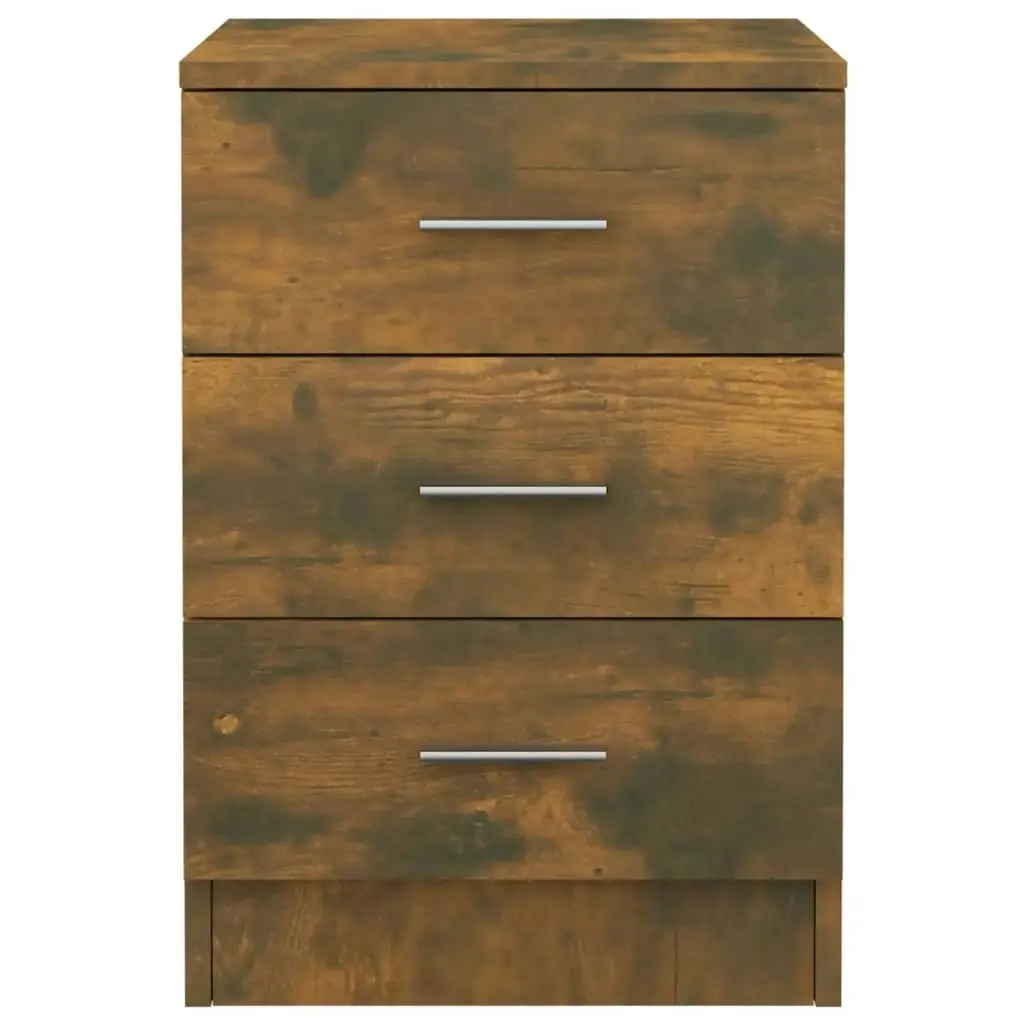 Bedside Cabinets 2 pcs Smoked Oak 38x35x56 cm Engineered Wood 815322