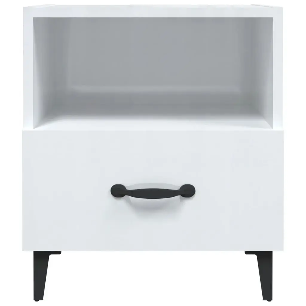 Bedside Cabinets 2 pcs High Gloss White Engineered Wood 812037