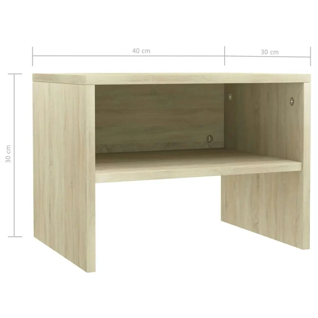 Bedside Cabinets 2 pcs Sonoma Oak 40x30x30 cm Engineered Wood 800070