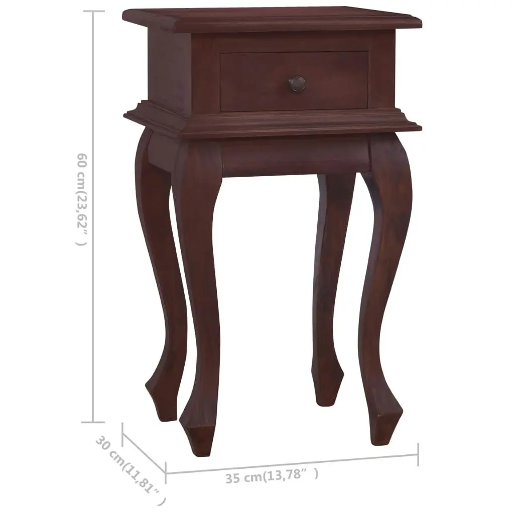 Bedside Table Classical Brown 35x30x60 cm Solid Mahogany Wood 288819