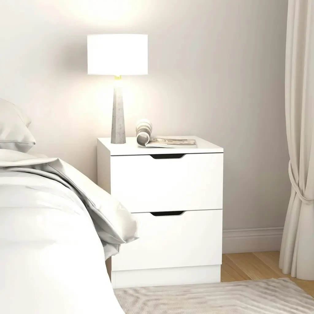 Bedside Cabinets 2 pcs White 40x40x50 cm Engineered Wood 326724