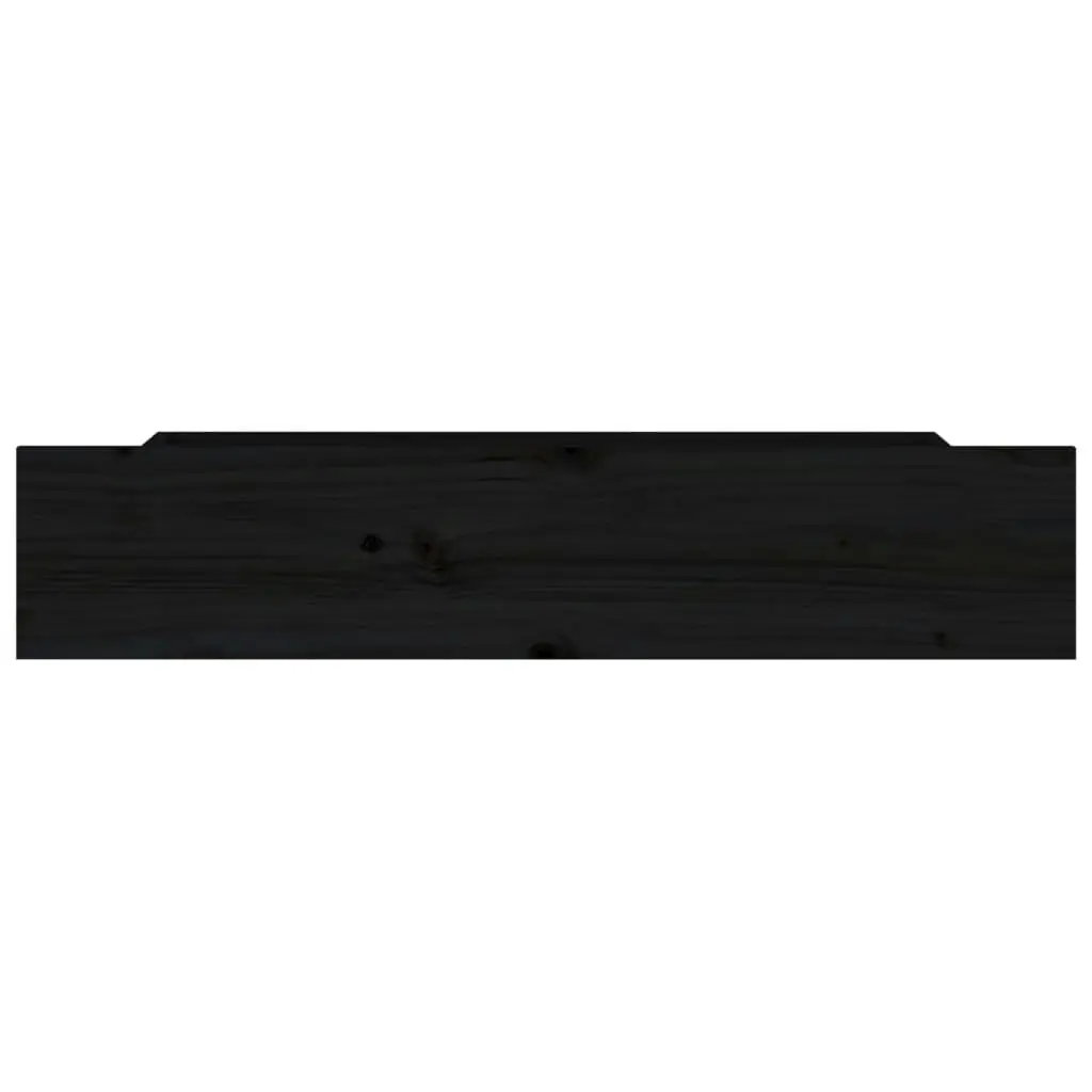 Bed Drawers 4 pcs Black Solid Wood Pine 814998