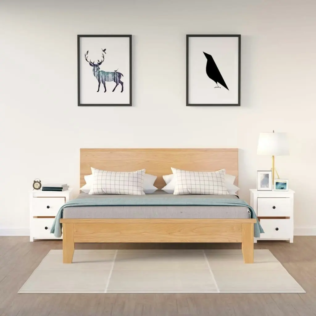 Bedside Cabinets 2 pcs White 50x35x61.5 cm Solid Wood Pine 813682