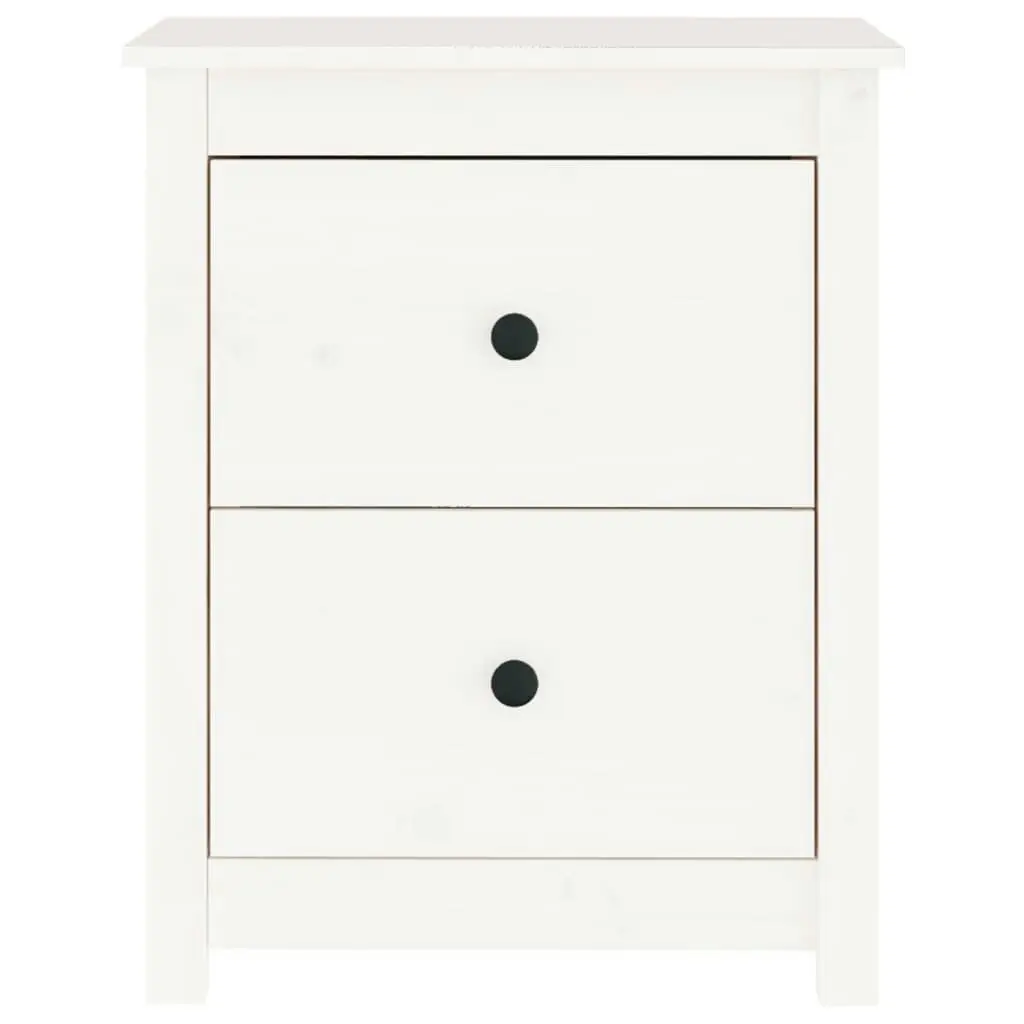 Bedside Cabinets 2 pcs White 50x35x61.5 cm Solid Wood Pine 813682