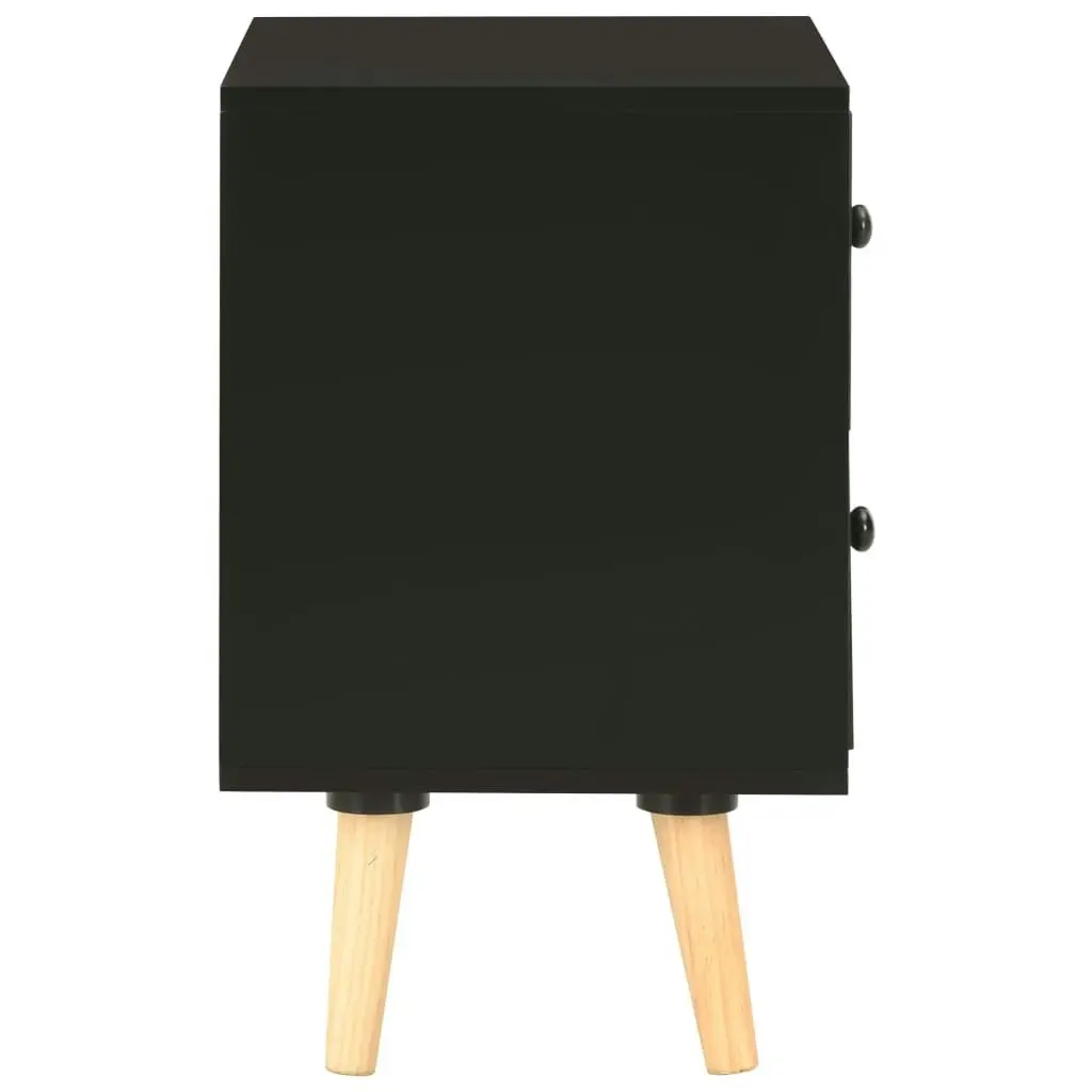 Bedside Cabinets 2 pcs Black 40x30x50 cm Solid Pinewood 285225