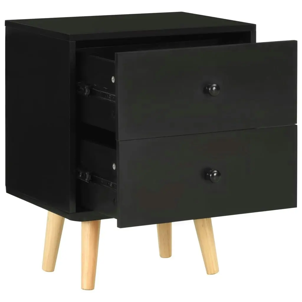 Bedside Cabinets 2 pcs Black 40x30x50 cm Solid Pinewood 285225