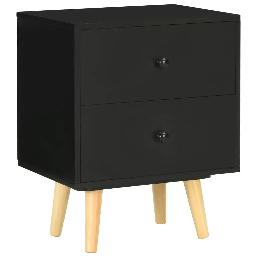 Bedside Cabinets 2 pcs Black 40x30x50 cm Solid Pinewood 285225