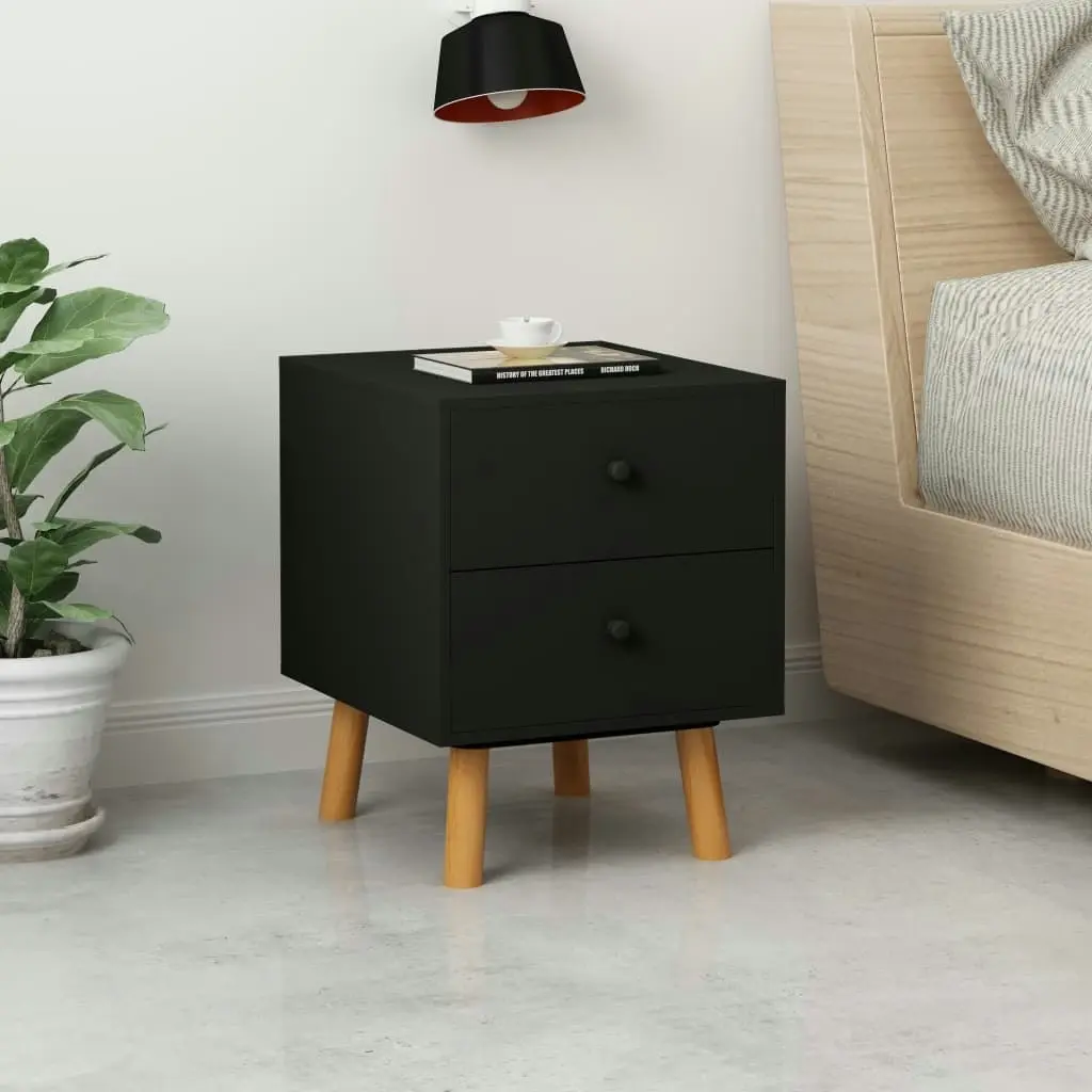 Bedside Cabinets 2 pcs Black 40x30x50 cm Solid Pinewood 285225