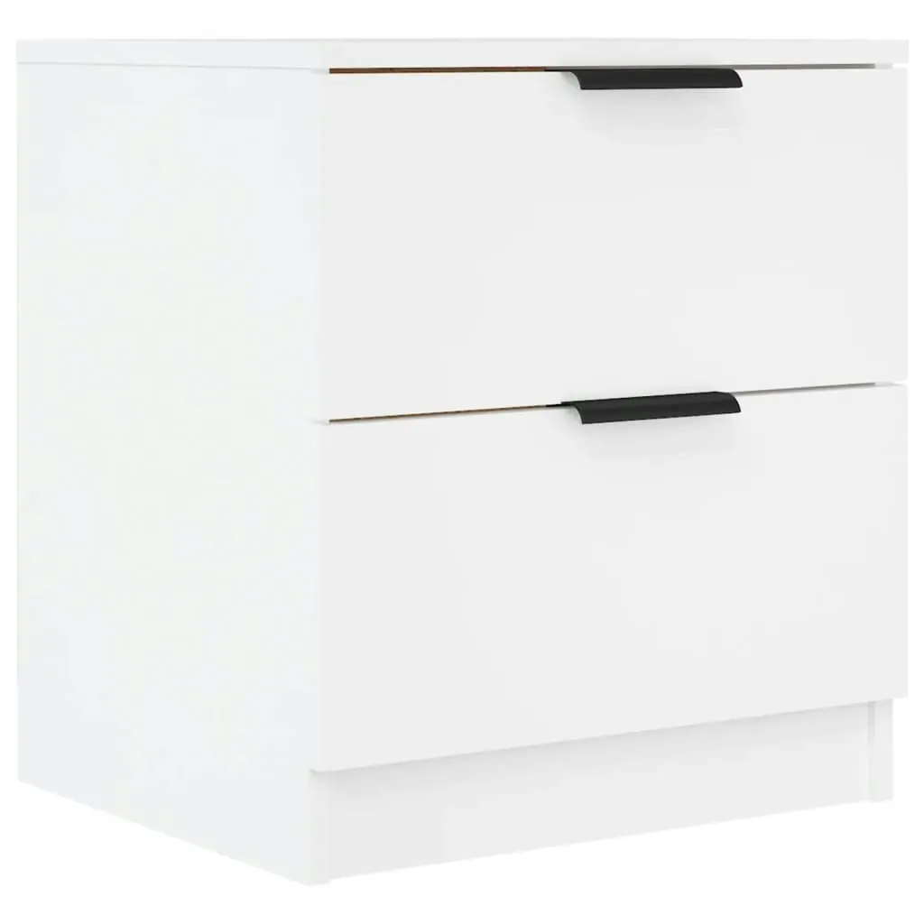 Bedside Cabinets 2 pcs White Engineered Wood 811215