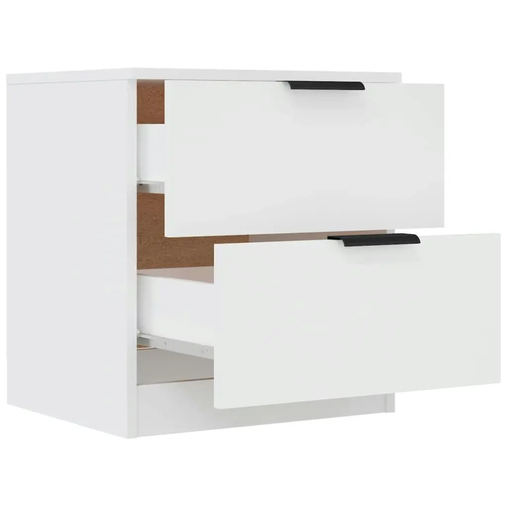 Bedside Cabinets 2 pcs White Engineered Wood 811215