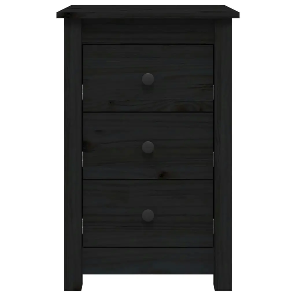 Bedside Cabinets 2 pcs Black 40x35x61.5 cm Solid Wood Pine 813708