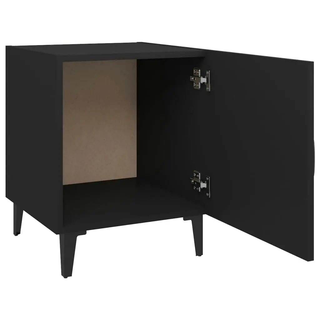 Bedside Cabinets 2 pcs Black Engineered Wood 812063