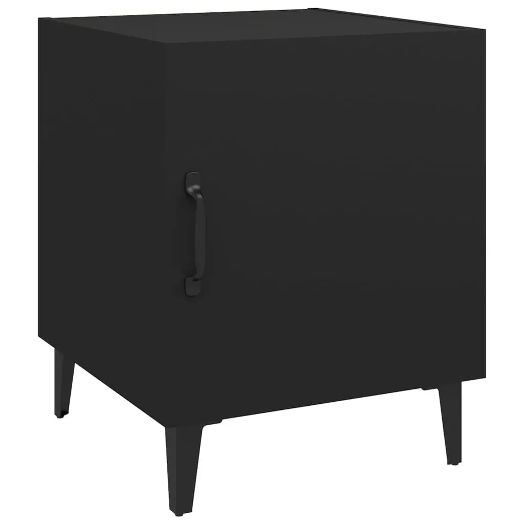 Bedside Cabinets 2 pcs Black Engineered Wood 812063