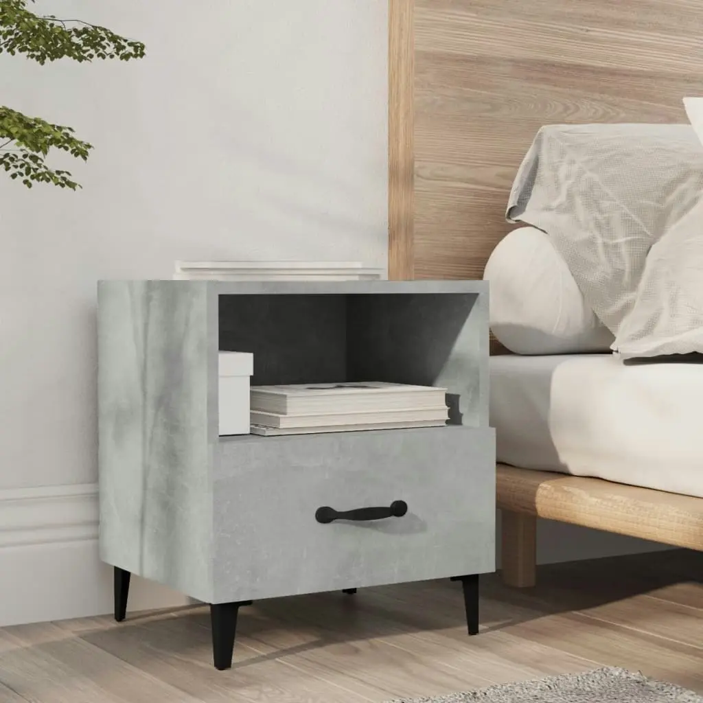 Bedside Cabinets 2 pcs Concrete Grey Engineered Wood 812033