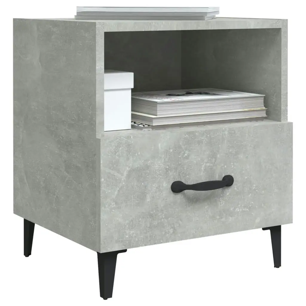 Bedside Cabinets 2 pcs Concrete Grey Engineered Wood 812033